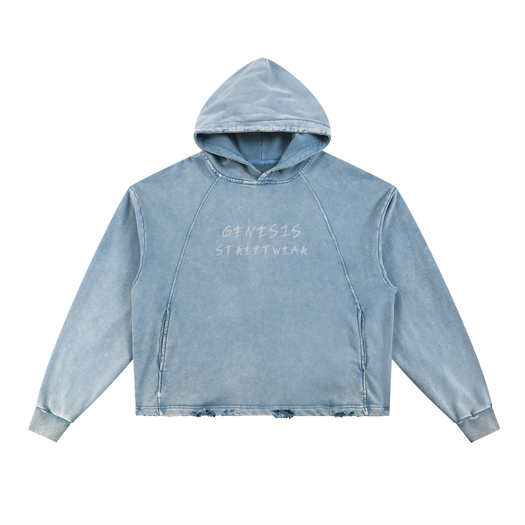 Genesis - Vintage Washed Frayed-Hem Eye Hoodie