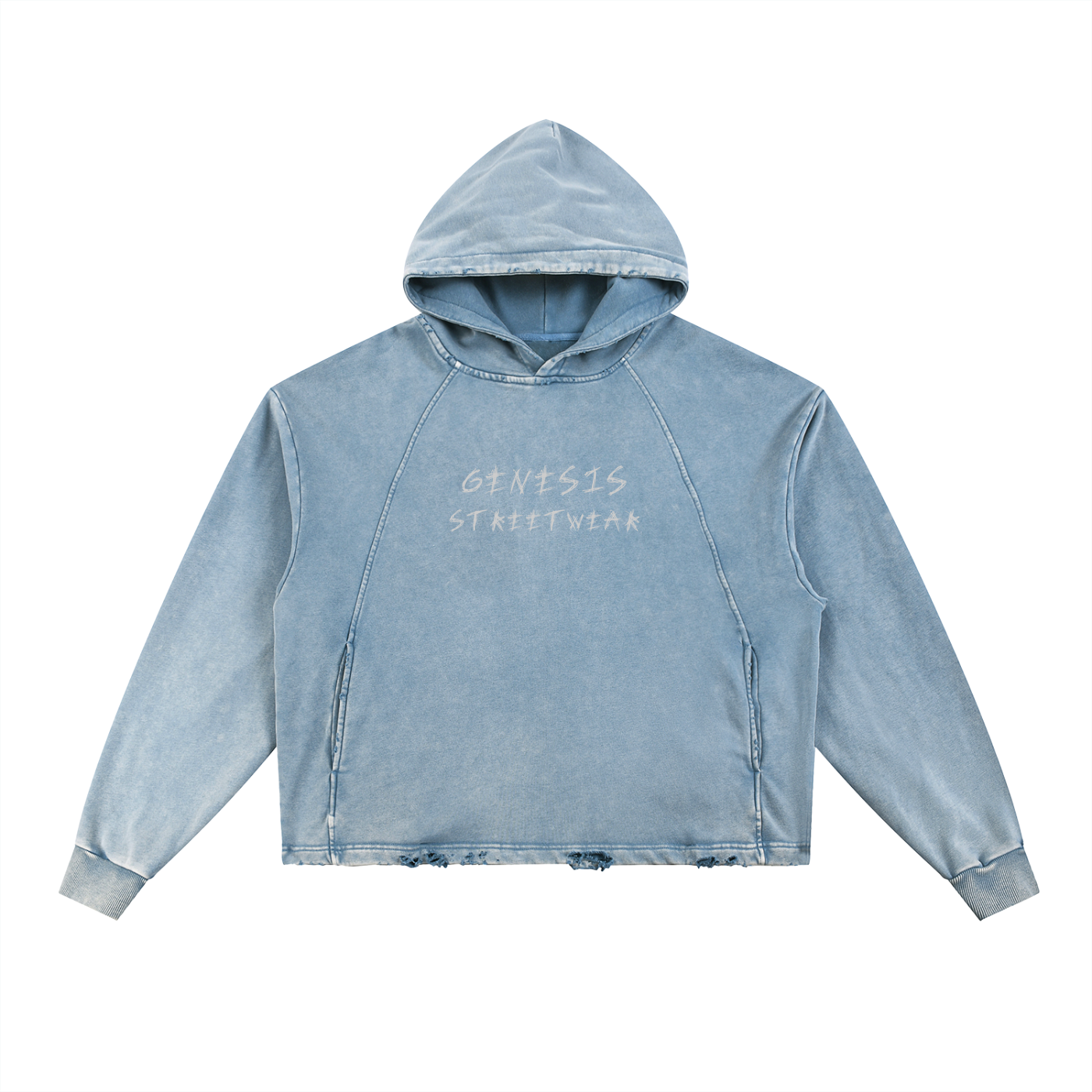 Genesis - Vintage Washed Frayed-Hem Eye Hoodie