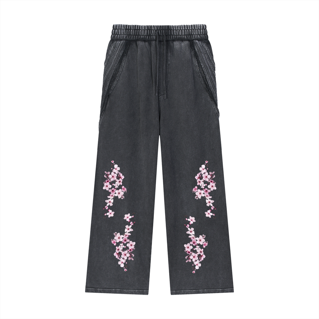 Snow Washed Tape Raw Edge Sweatpants