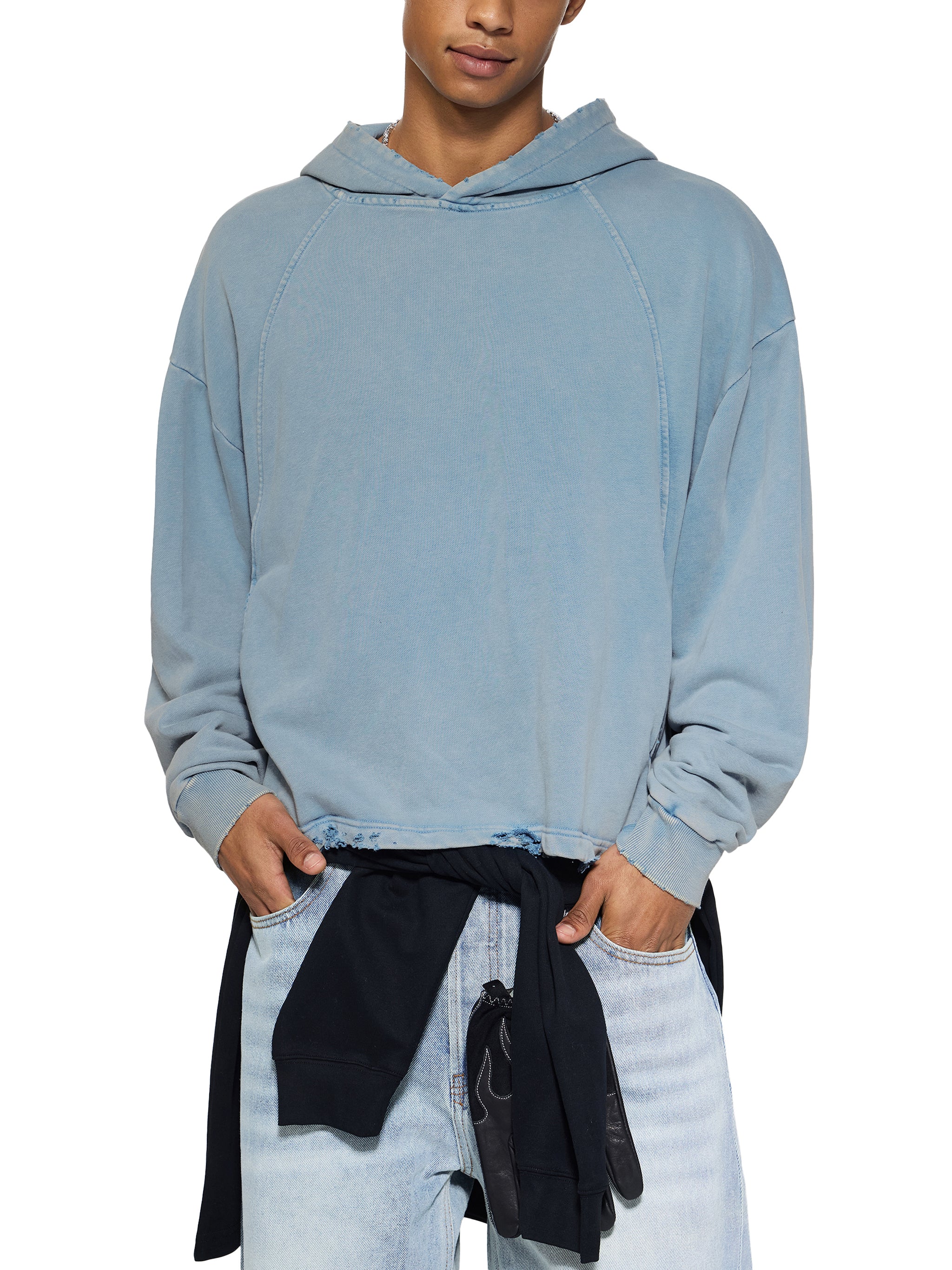 Genesis - Vintage Washed Frayed-Hem Eye Hoodie